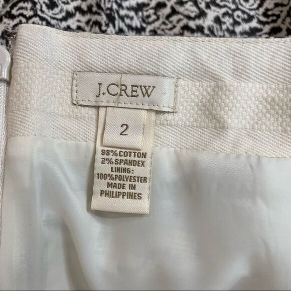 J. Crew White & Black Print Career Pencil Skirt - Picture 2 of 7